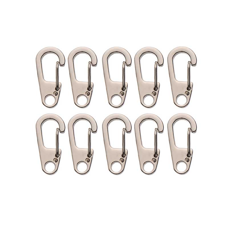 10 stk D Karabinkrok D-Ring nøkkelring Fjærklemmer Mini Aluminiumslegering Hengespenne Overlevelse EDC Gear Outdoor Camping Nøkkelring Verktøy