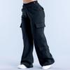 Women's Wide Leg Cargo Pants Elastic Waistband with Large Pockets Casual Fitness Sportswear Y2k Long Pants