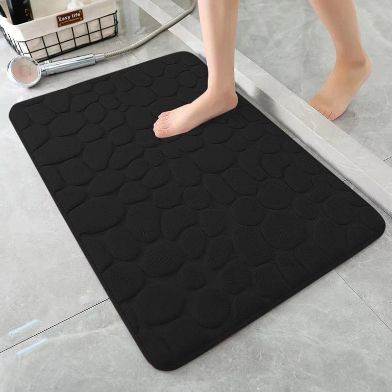 Pebble Stone Textured Non-Slip Bathroom Mat for Shower and Entrance