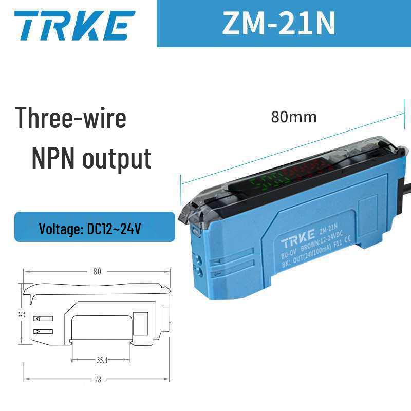 Dual Display Fiber Optic Amplifier M4M6 with Diffuse Reflection Sensor and Photoelectric Switch Fiber Optic Cable