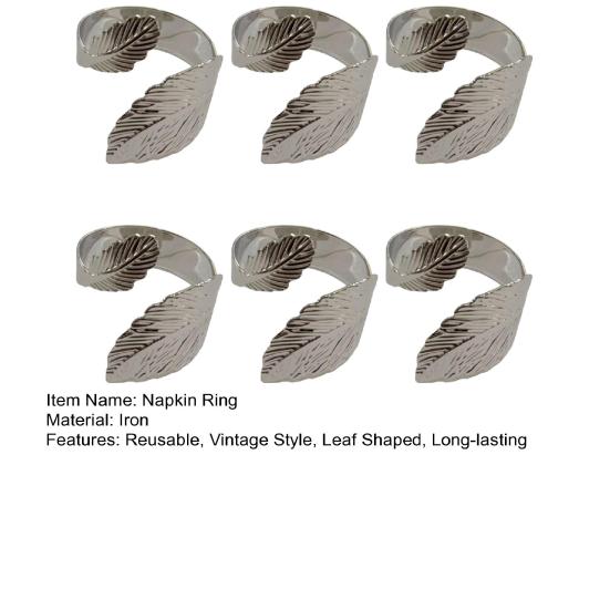 Leaf Napkin Rings Reusable Metal Napkin Holders Vintage Leaf Shaped Napkin Rings for Holiday
