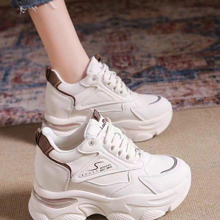 Dad shoes women's 2025 new spring and autumn thick soles increase in height, small man lightweight casual little white shoes sports shoes children