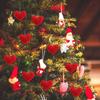 12Pcs Knitted Heart Hanging Pendant DIY Crochet Handmade Heart Tree Ornament Home Christmas Valentine's Day Wedding Party Decor