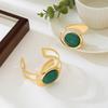 European & American Statement Earrings and Bracelet Set: Trendy Irregular Circles - Women's Fashion Jewelry, Perfect for Vacation.
