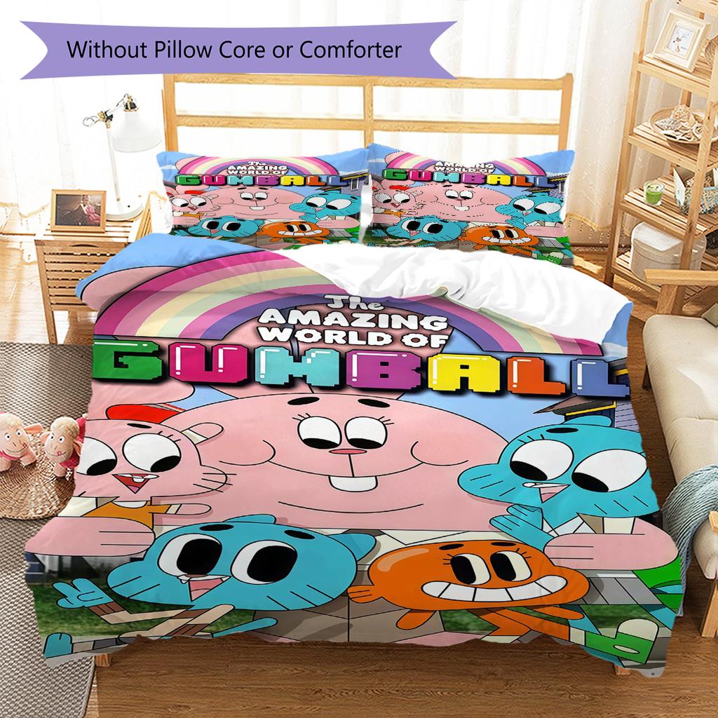 Gumball Bedding Quilt Set Quilt Cover Pillowcase Home Decoration Birthday Gift (1 * duvet cover + 2 * pillowcase, without core)