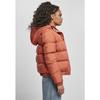 Veste femme - Urban Classics - Hooded Puffer - Rouge pâle - Grandes tailles - Manches longues