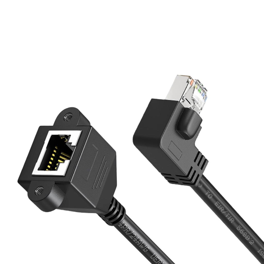 Cat6 Rj45 Extension Cable RJ45 Right Angle Adapter Shielded Connectors for Cat5e Cat5 Networks