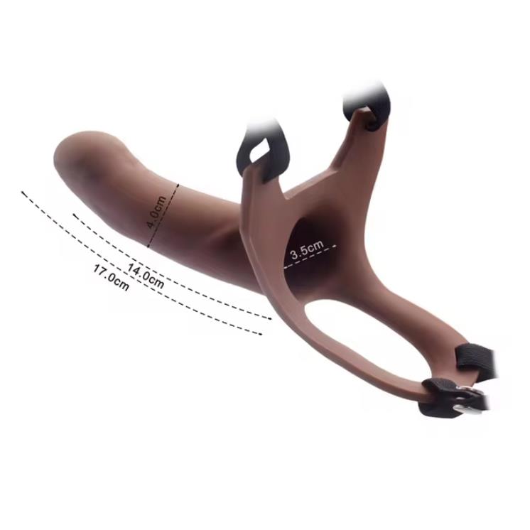 Big Size Silicone Strap On Dildo for Men Realistic Penis Extender Enlarger Male Hollow Strapon Dildo+Bullet Vibrator Sex Product