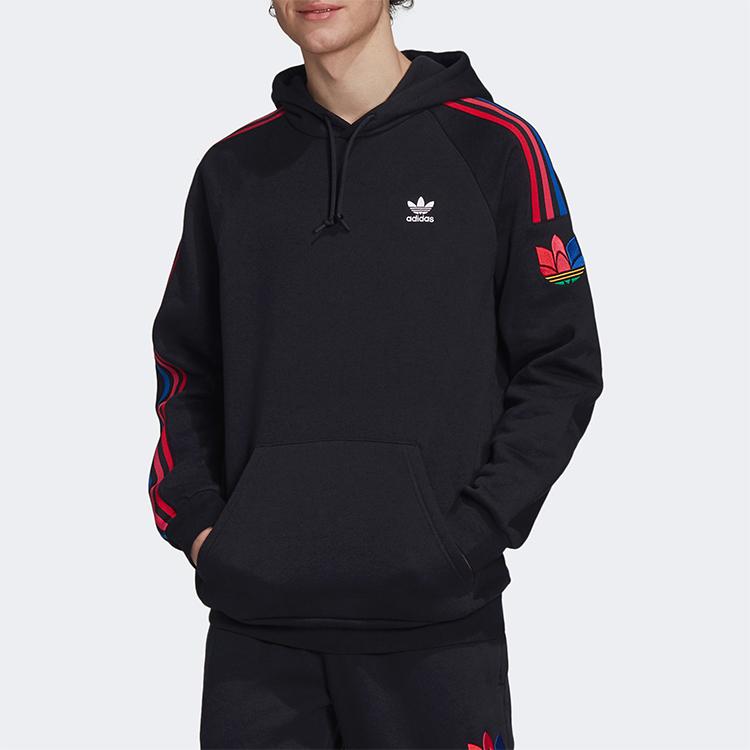 Adidas Originals Trefoil Casual Sports Fleece Hoodie Men Hoodie Black GE6245
