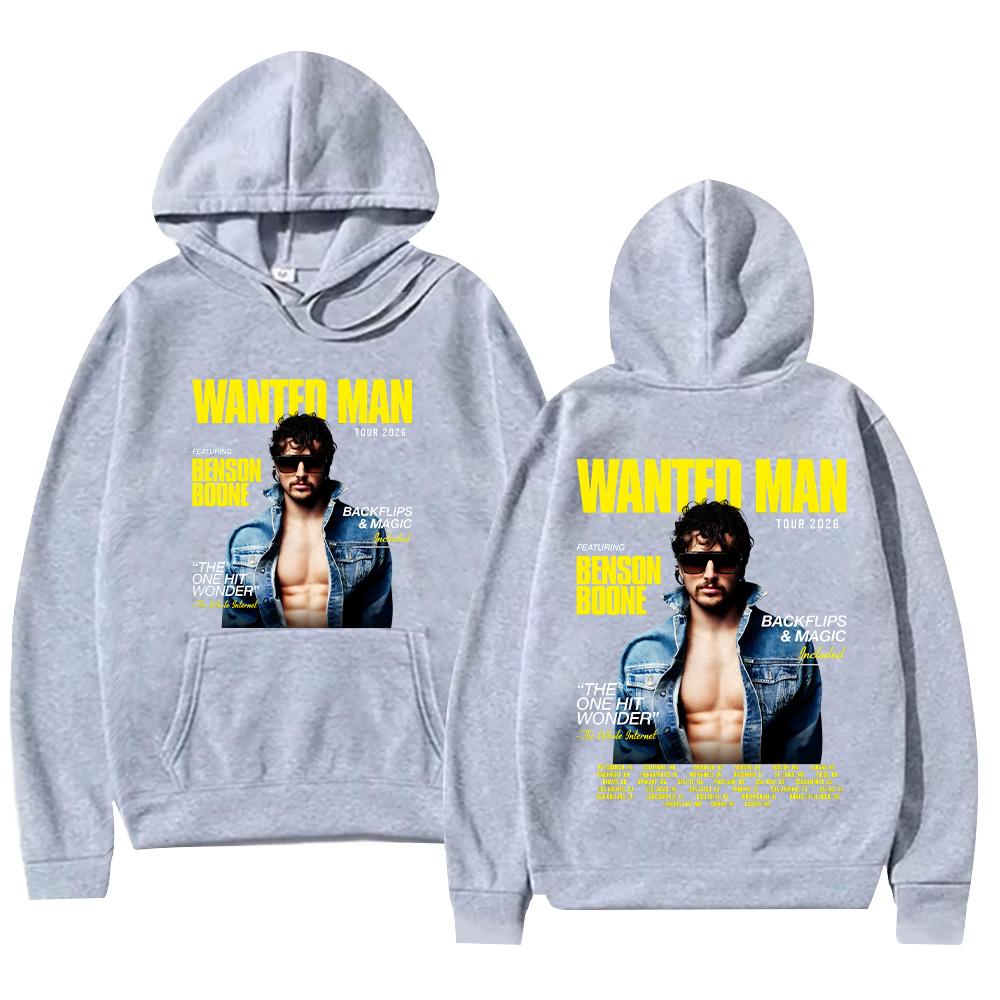 Benson Boone Wanted Man Tour 2026 Hoodies Herren Damen Kleidung Mode Langarm-Sweatshirts Lässige Hip Hop Pullover