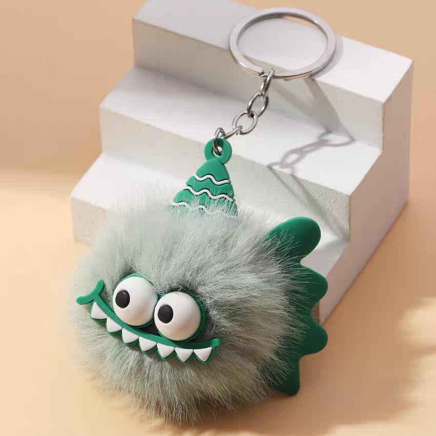 Adorable Big-Eyed Dinosaur & Shark Plush Keychain