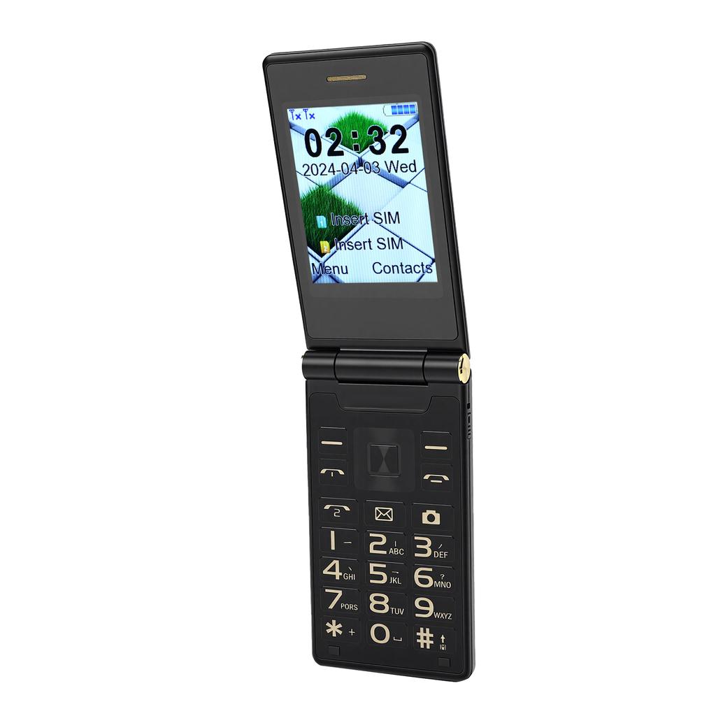4G Flip Phone for Seniors 2.8in Screen Big Buttons Bluetooth Camera FM Radio 5900mAh Battery Built in LED Flashlight