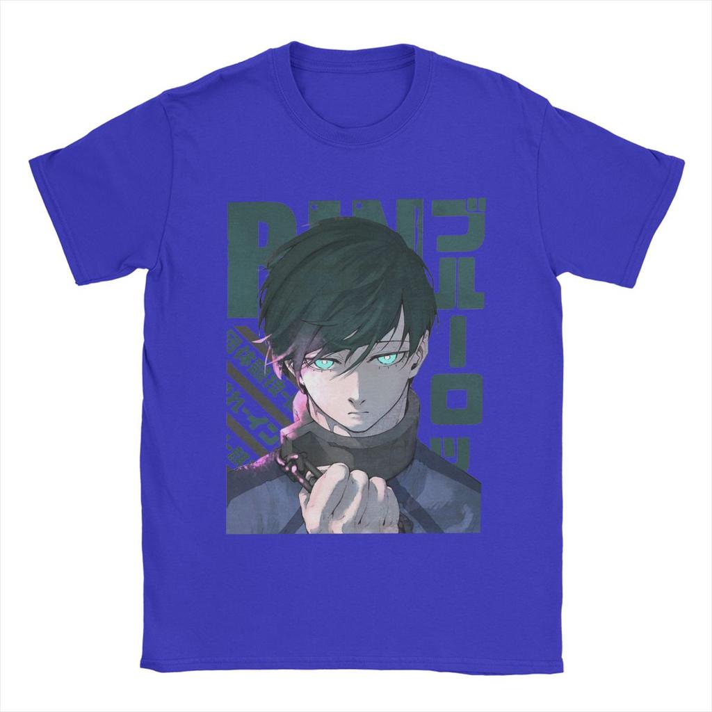 Pánské tričko Blue Lock Rin Itoshi Novinka Bavlněná trička Krátký rukáv Tričko Kulatý výstřih Oblečení Léto