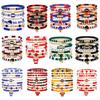 Game Day Bracelets Stackable Sports Football Charm Bracelets Elasticated Football Themed Bracelets Set for Football Fans Boho Summer Beach Jewelry