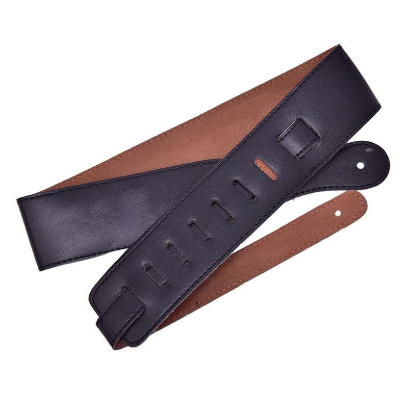 Adjustable Brown Soft Leather Thick Strap Belt for Electric Acoustic Guitar Bass