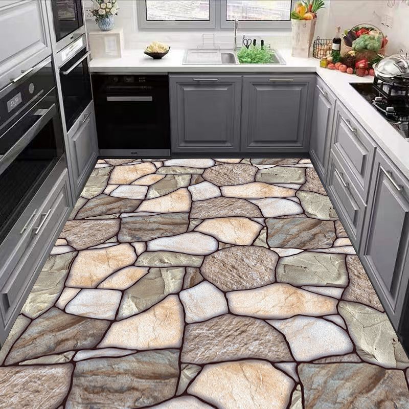 Carpet for Kitchen Pvc Floor Mat Large Size Waterproof Non-slip Carpets Leather Anti-oil Foot Mats Retro Home Decoration Rug