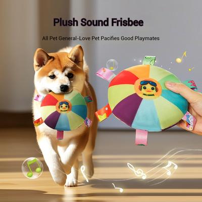 Hunde Frisbee Spielzeug Plüsch Sound Interaktiv Welpen Frisbee Bissfestes Frisbee Spielzeug Haustierbedarf