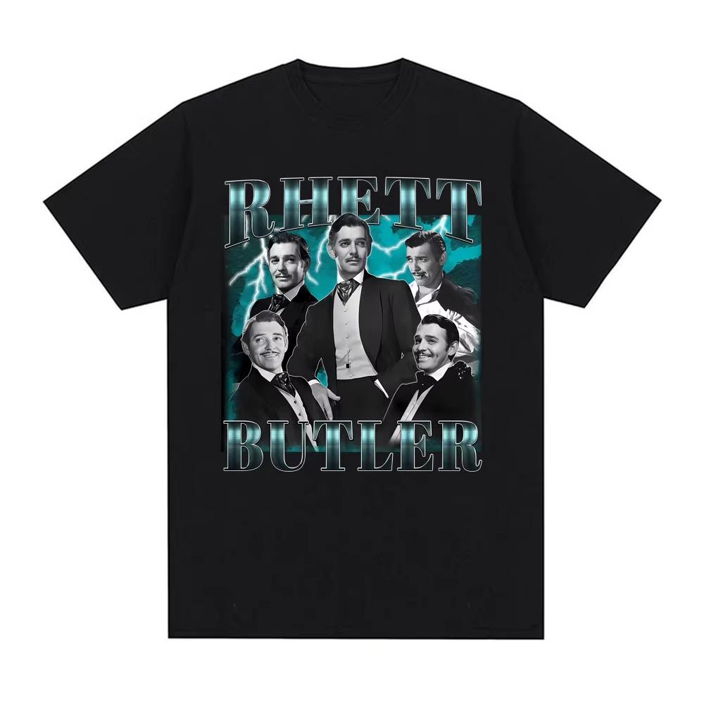 

Limited Vintage Rhett Butler Printed T-shirt Men Women Fashion Oversized Hot Sale T Shirts Casual 100% Cotton T Shirt Streetwear S разноцветный