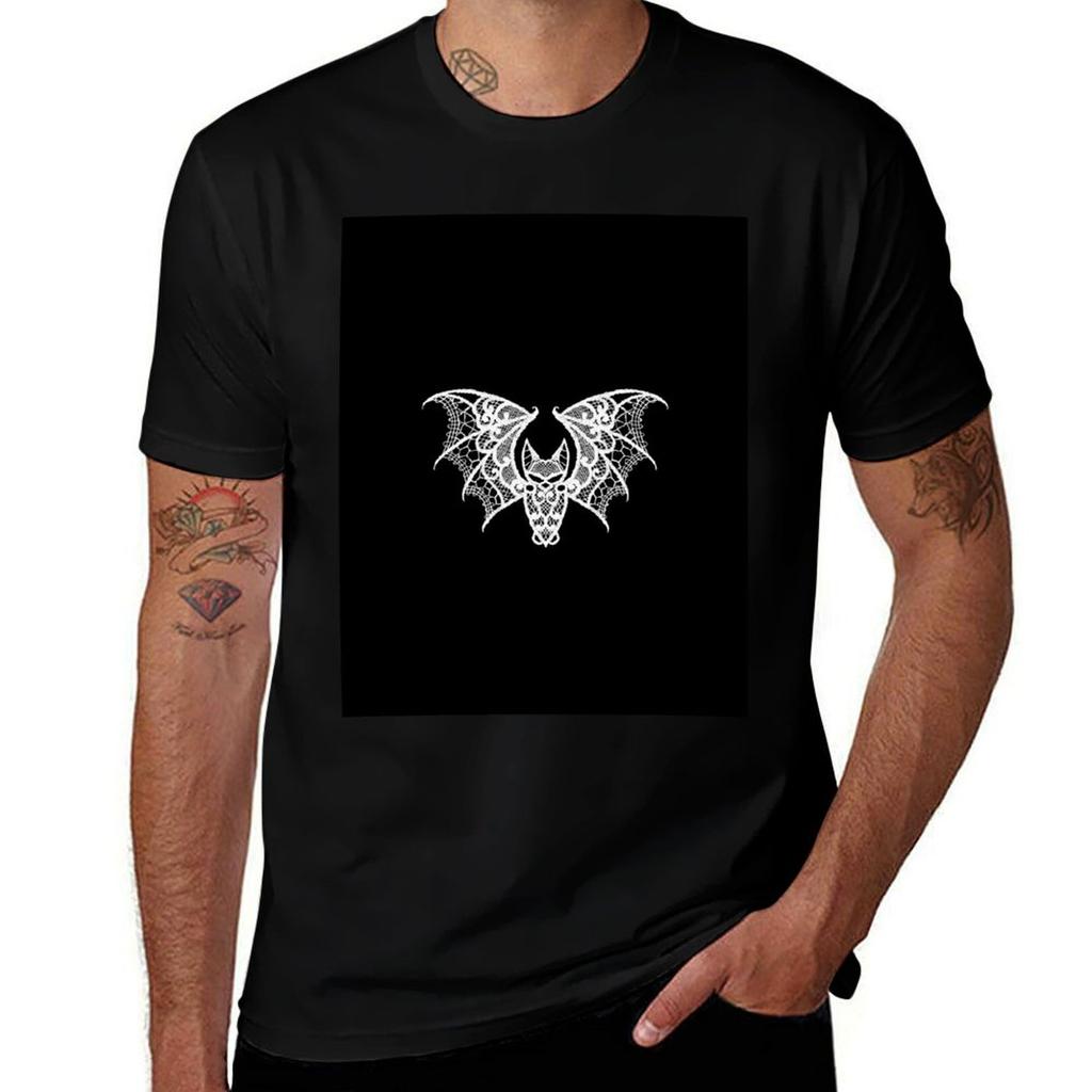 Lace Bat Tshirt Utility Work Short Sleeve Top