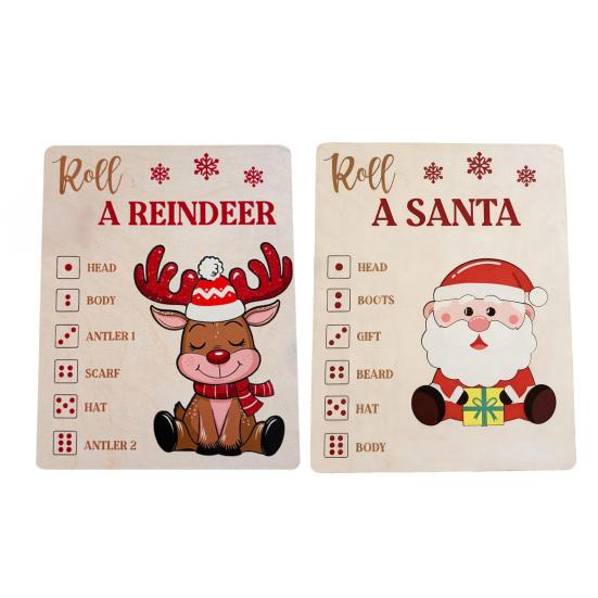 Christmas Puzzle Dice Game Santa Claus Wooden Jigsaw Puzzles for Adults Fun Holiday Activity for Kids Unique Christmas Party Game