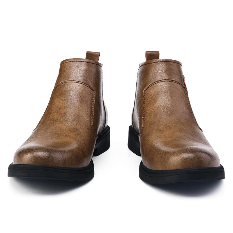 New Flat Designer Chelsea Boots British Style Men Brand Genuine Leather Ankle Boots Comfy Fashion Casual Leather Business Boots