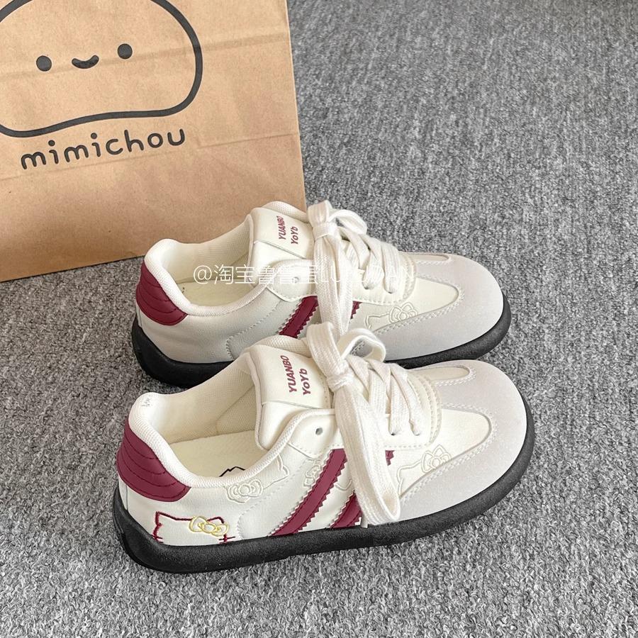 

Розовые немецкие тренировочные туфли Forrest Gump board женские уродливые милые весенние новые шикарные нишевые корейские версии круглые студенческие спортивные маленькие белые туфли 40 красный