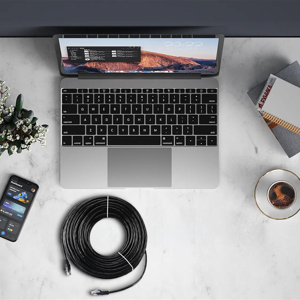 Cat6 Outdoor Ethernet Cable Heavy Duty Double Jackets Internet Cord 394 Inch RJ45 Patch Cable for Computer Router Modem