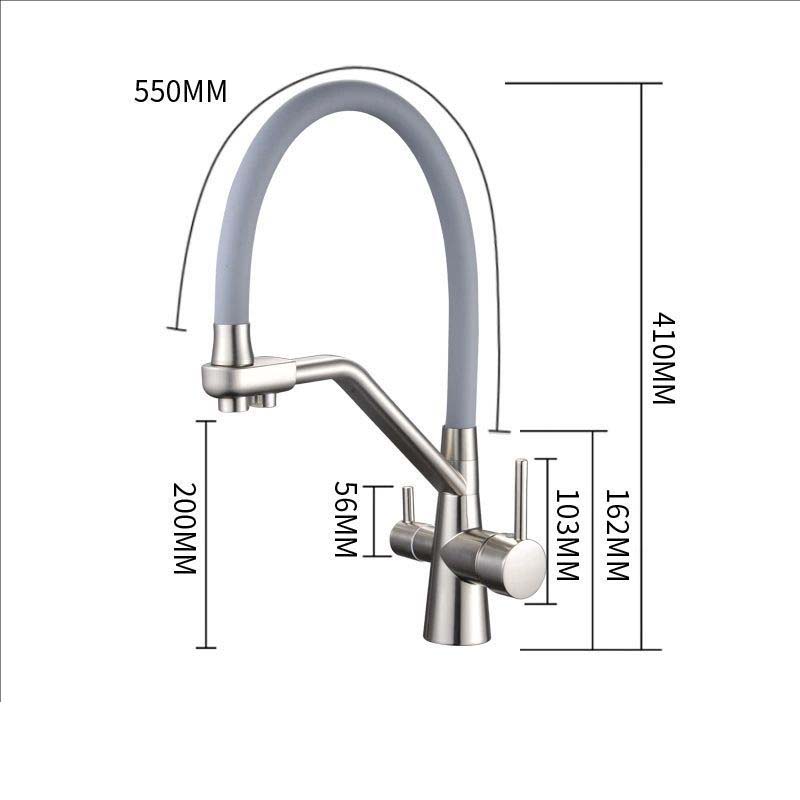3 in 1 Kitchen Faucet Pure 360 Rotation sink Crane Handles Dual Water Functions Mode Filter Mixer Taps