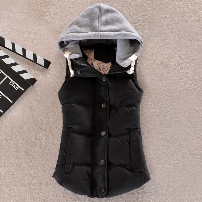 New Hooded Loose Peach Skin Vest Women's Autumn and Winter Short Large Size Padded Vest Coat