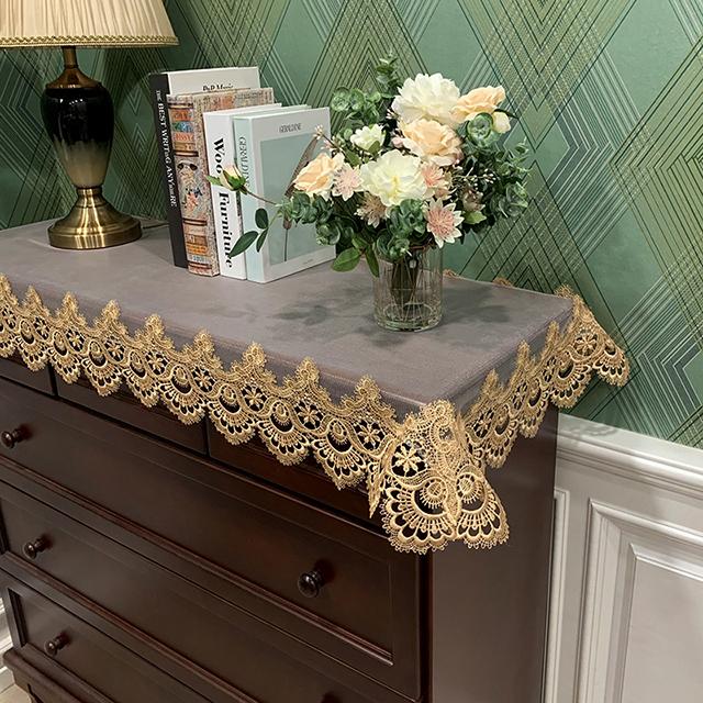 Table Cloth Rectangle Europe Coffee Embroidered Lace Tv Cabinet Shopbox Table Cover Tablecloth Fabric Long Strip Dust Cover