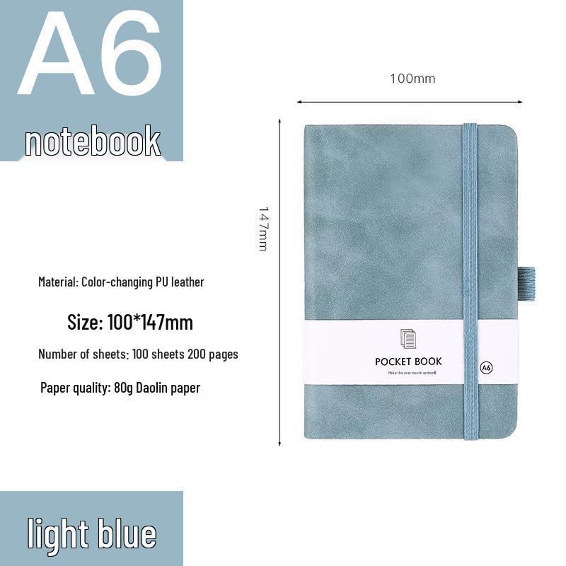 Custom Logo A6 Binding Strap Notebook - Portable Business Pocket Diary
