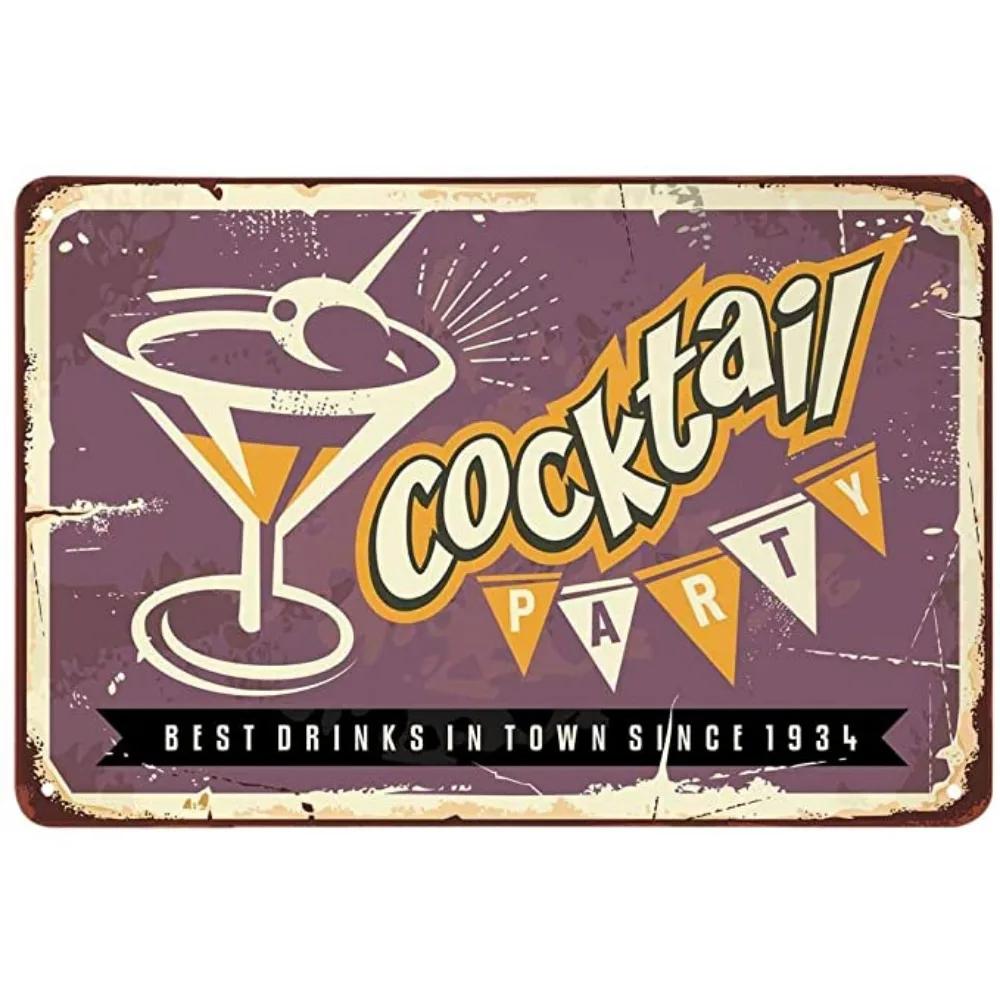 Sinal de Lata de Metal para Menu de Coquetéis Retro Guia para Amantes de Mixologia Bar Pub Corrente de Ferro Pendurador Decoração Bebida Alcoólica Pôster Rústico