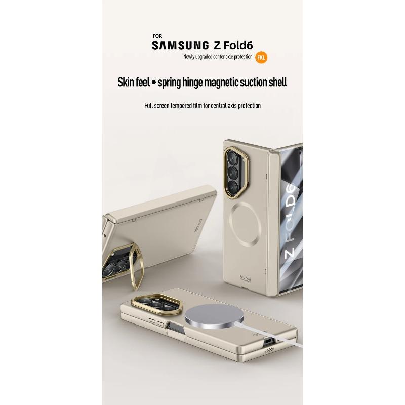 Hard PC Hinge Protection Phone Cover for Samsung Galaxy Z Fold 6 Case with Screen Protector Bracket