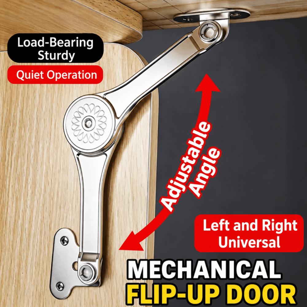 Satin Nickel Finish Folding Lid Stay Hydraulic Damping Cabinet Door Hinge For Wardrobe