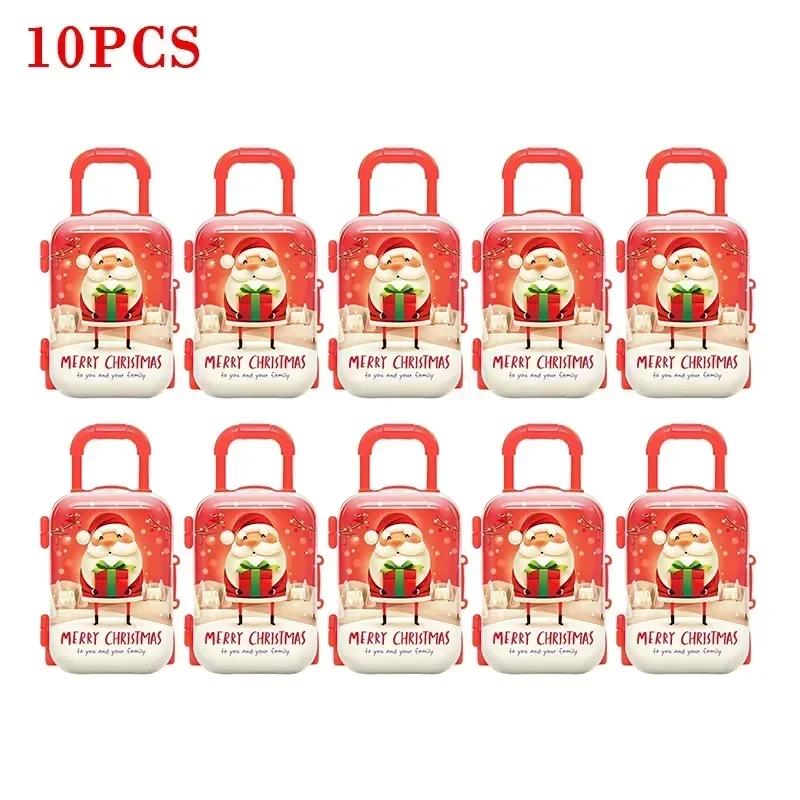 Santa Claus Snowman Elk Elf Cartoon Trolley Case Christmas Candy Box for Dollhouse Festival Theme Decoration