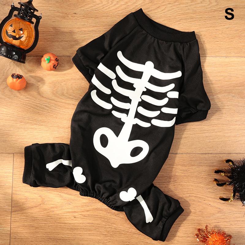 Cute Pet Jumpsuit Halloween Luminous Skeleton Pet Dog Cat Costumes Creative Puppy Kitten Pet Costume Funny Pet Cosplay Props