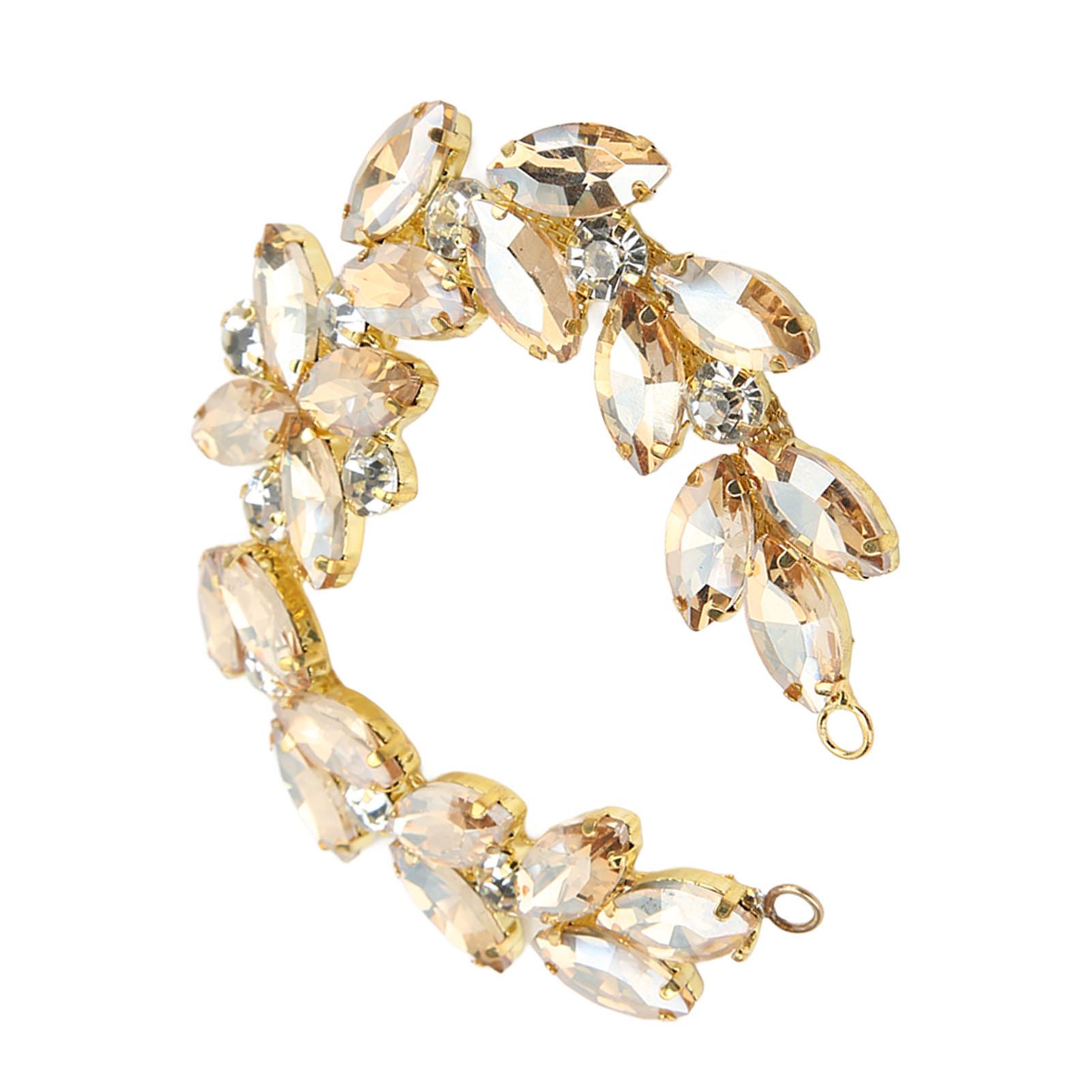 

Rhinestone Chain Fine Workmanship Super Glittering Eye Catching DIY Craft Chains for Weddings BirthdaysGolden Champagne