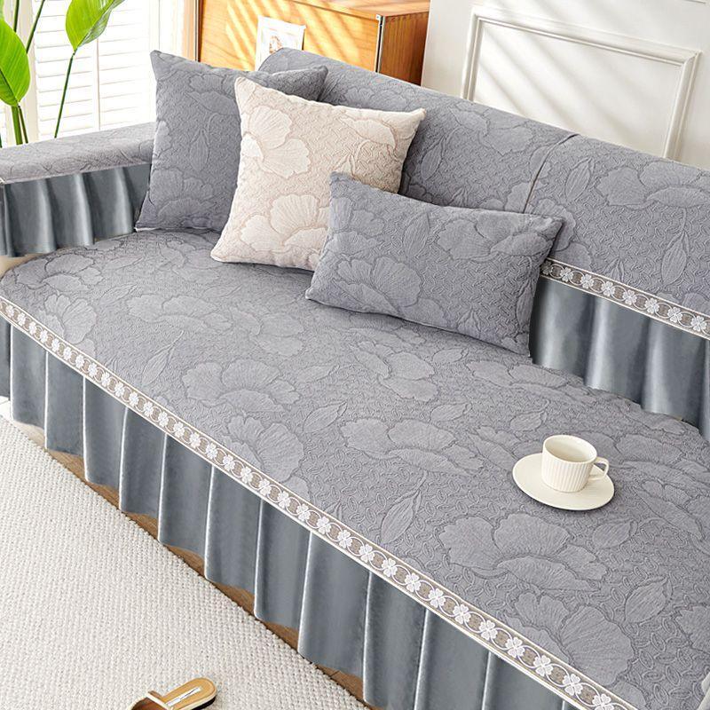 Lace Decorated Non-slip Sofa Cover Protector Chaise Four Season Universal Stretch Corner Sofa Cushion Towel 1/2/3/4-seater