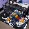 Custom Name Robotic Warrior Adventure Rug for Living Room, Game Rooms, Office, Bedroom, Floor Mat Playful Design, fan gifts Christmas decor