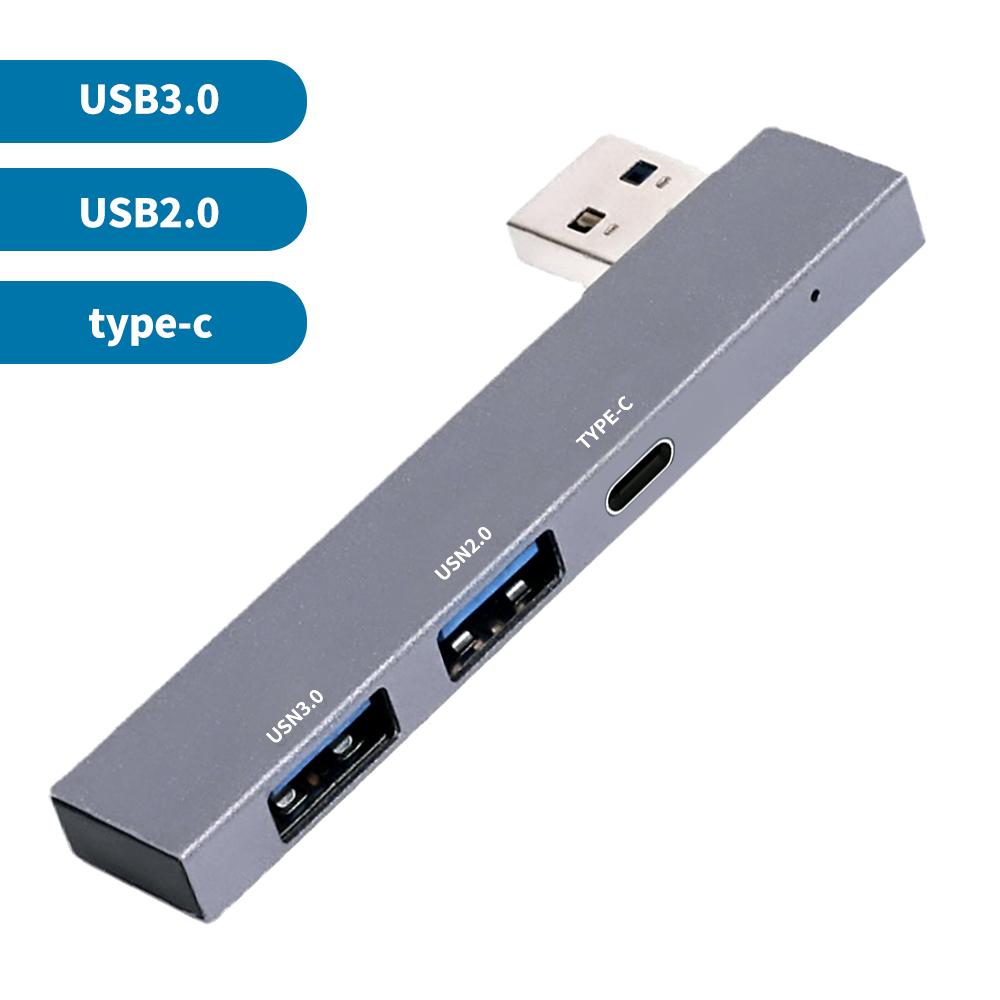 

USB-концентратор Fonken 3 в 1, 3 порта, расширенный разъем USB к USB3.0/USB2.0/тип C2.0, разветвитель PD, аксессуары для ПК, ноутбуков USB3.0+USB2.0+Type-C2.0 серый