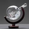 850ml Globe Decanter with Cup and Wooden Stand - Transparent Whiskey Bottle, New Model