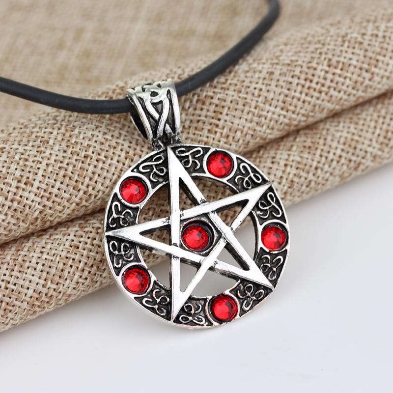 Pentagram Pentacle Satanic Satan Devil Occult Magic Demon Goth Rock Unisex Supernatural Necklace Pendant Vintage Protect Witch Talisman Health Jewelry