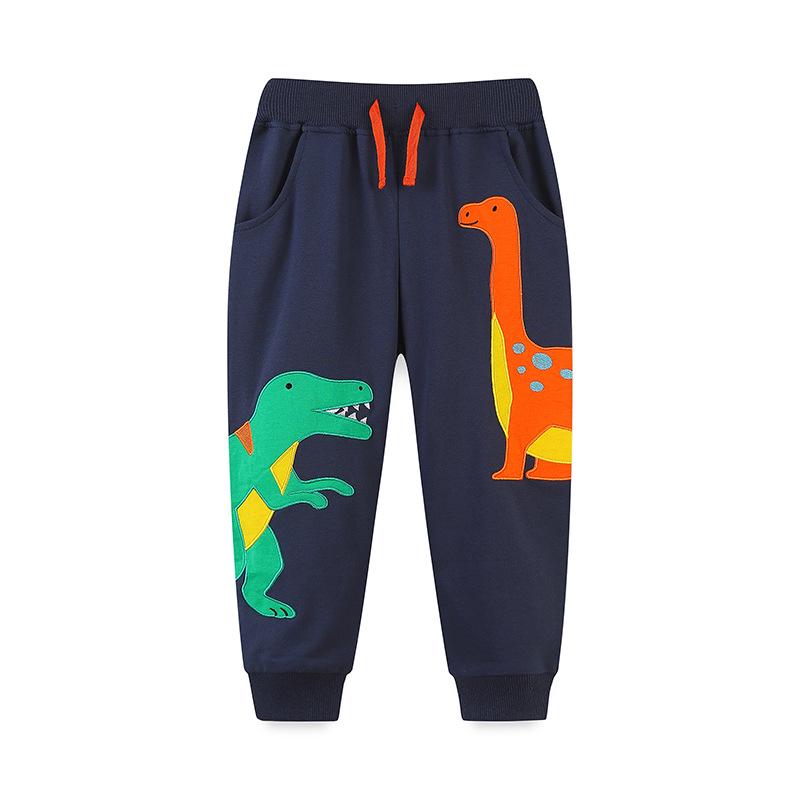 

European & American Style Cartoon Dinosaur Boys Embroidered Sweatpants 100cm