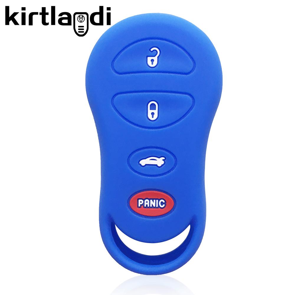 Silicone Remote Car Key Case Cover for Chrysler Grand Voyager PT Cruiser Sebring Jeep Liberty Dodge Transmitter 3/4 Button Fob