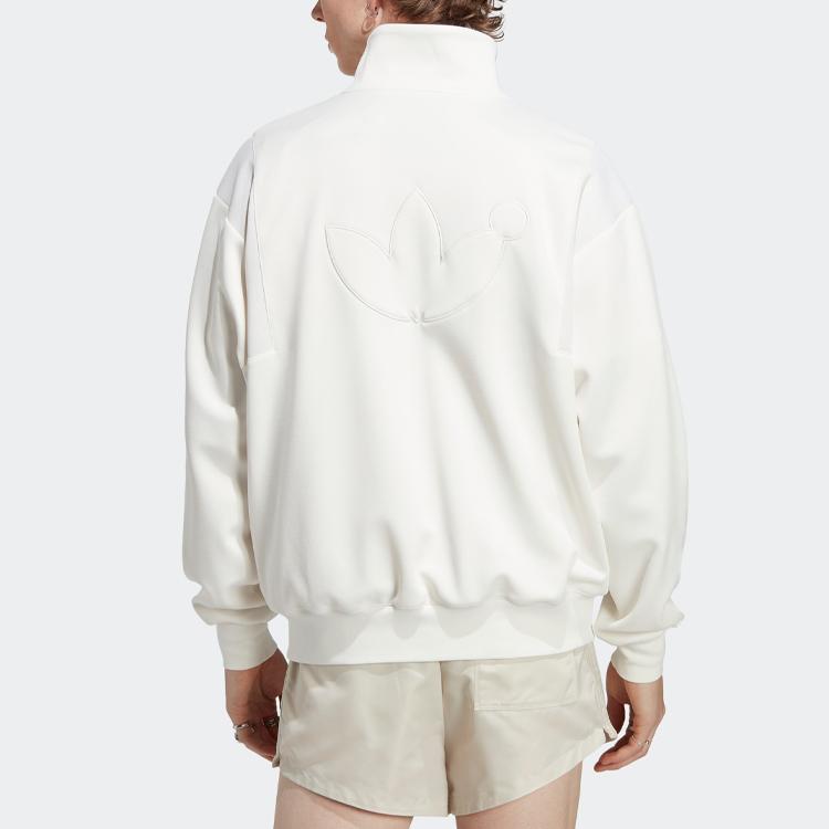Adidas Originals Trefoil Blue Version Club Track Jacket With Solid Color Logo Embroidery Men Tops White IA2481