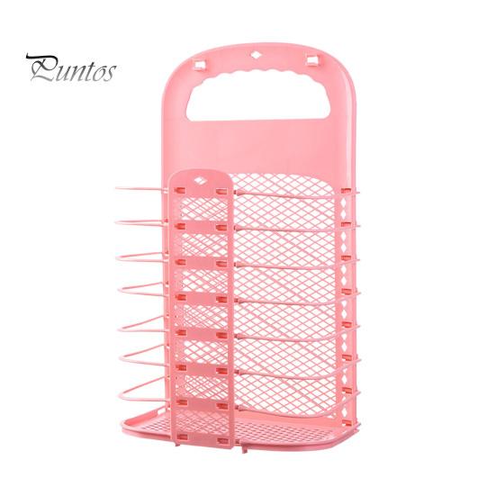 

Складная корзина для грязного белья, настенная корзина для белья, большая вместимость, полая конструкция, органайзер для грязного белья S розовый