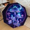 1pc Fantasy Mushroom Night Scene Umbrella with Plastic Handle,Suitable for All Seasons Home Travel Outdoor UmbrellaDD1557
