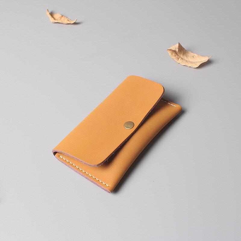 Japanese Minimalist Style Ins Card Bag Soft Cowhide Handmade Retro Simple Mens and Women Thin Soft Small Credit Card Holder