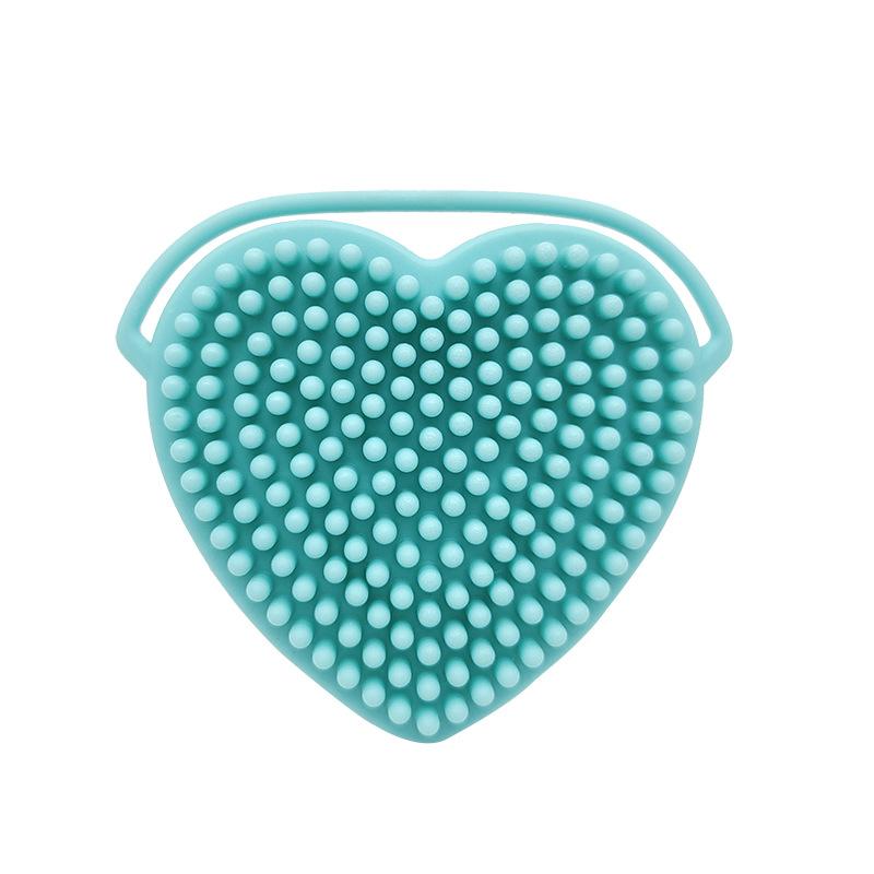 Heart Shaped Silicone Facial Brush Double-sided Scrabber Hanging Brush Soft Cleansing Brush Portable Exfoliating Beauty Brush