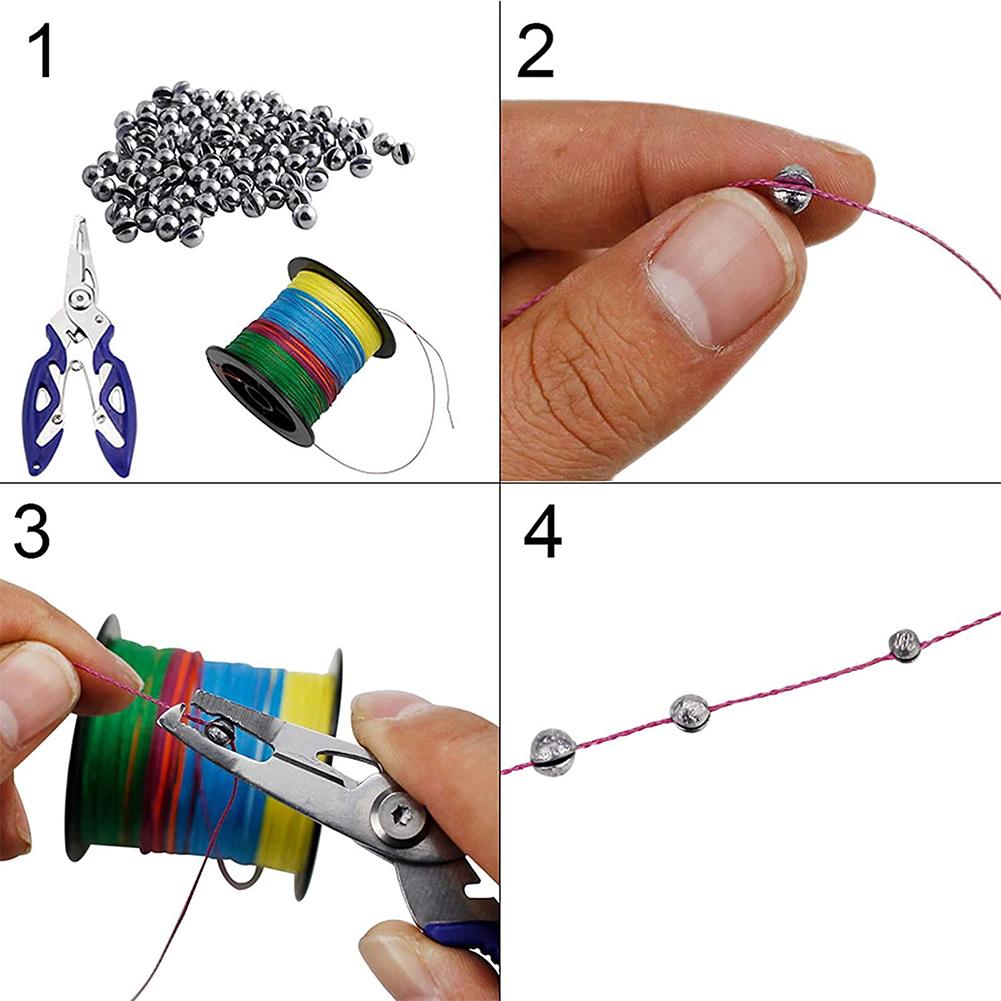 205ks Rybářské závaží Sinkers with Storage Box 5 velikostí Sortiment Box Rybářské příslušenství (0,2 g/0,28 g/0,38 g/0,5 g/0,8 g)